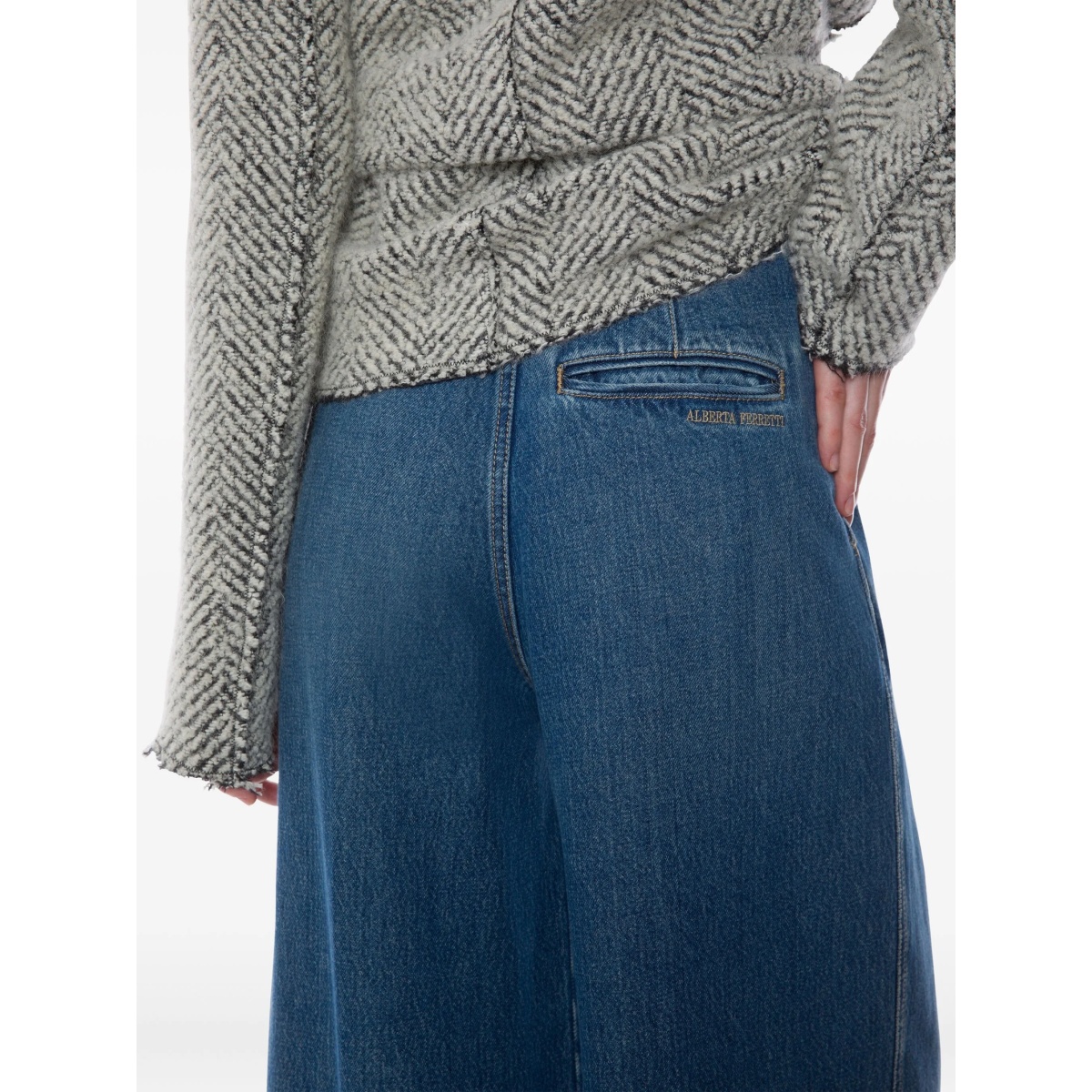 pleated wide-leg jeans - Img 4