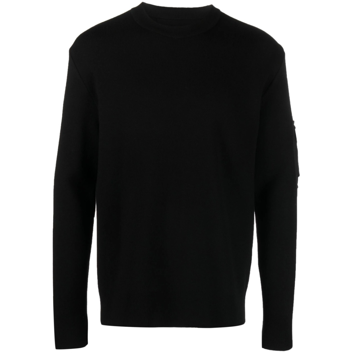 pocket-appliqué wool jumper
