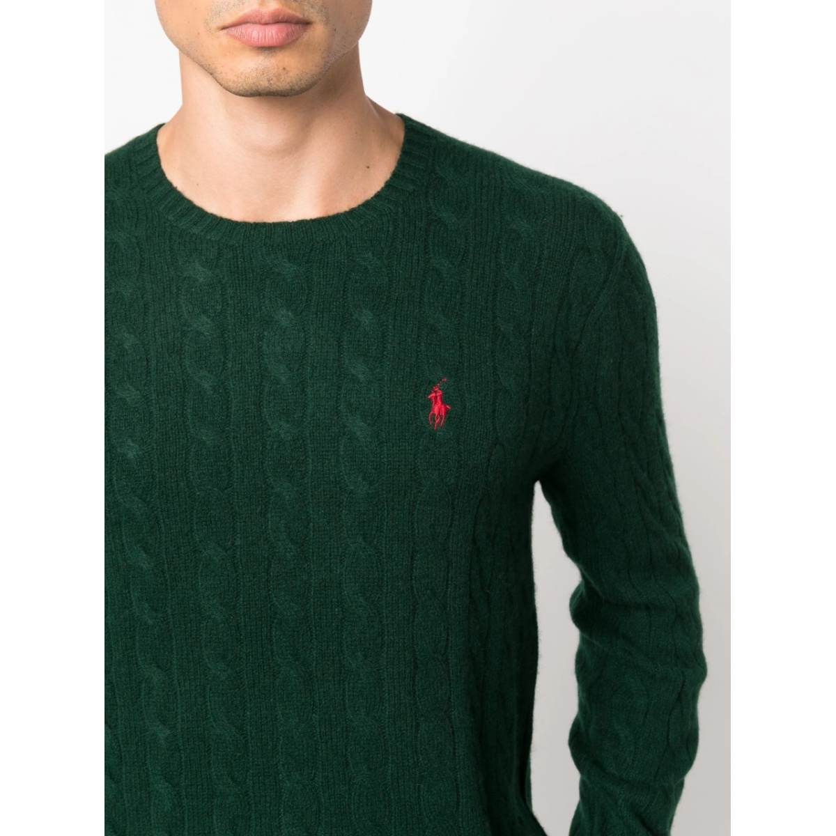Polo Pony-motif cable-knit jumper - Img 5