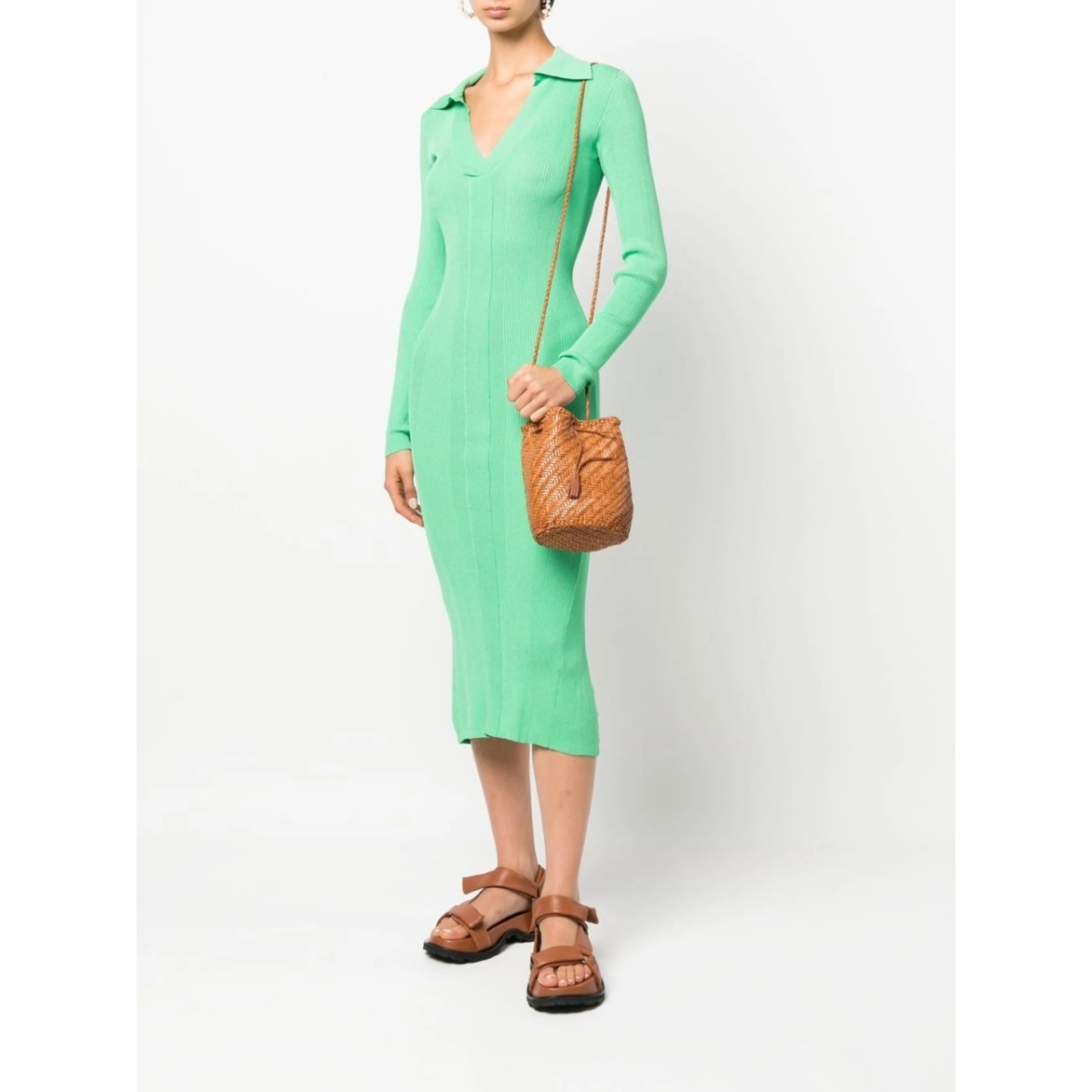 Pompom Double Jump woven bucket bag - Img 2