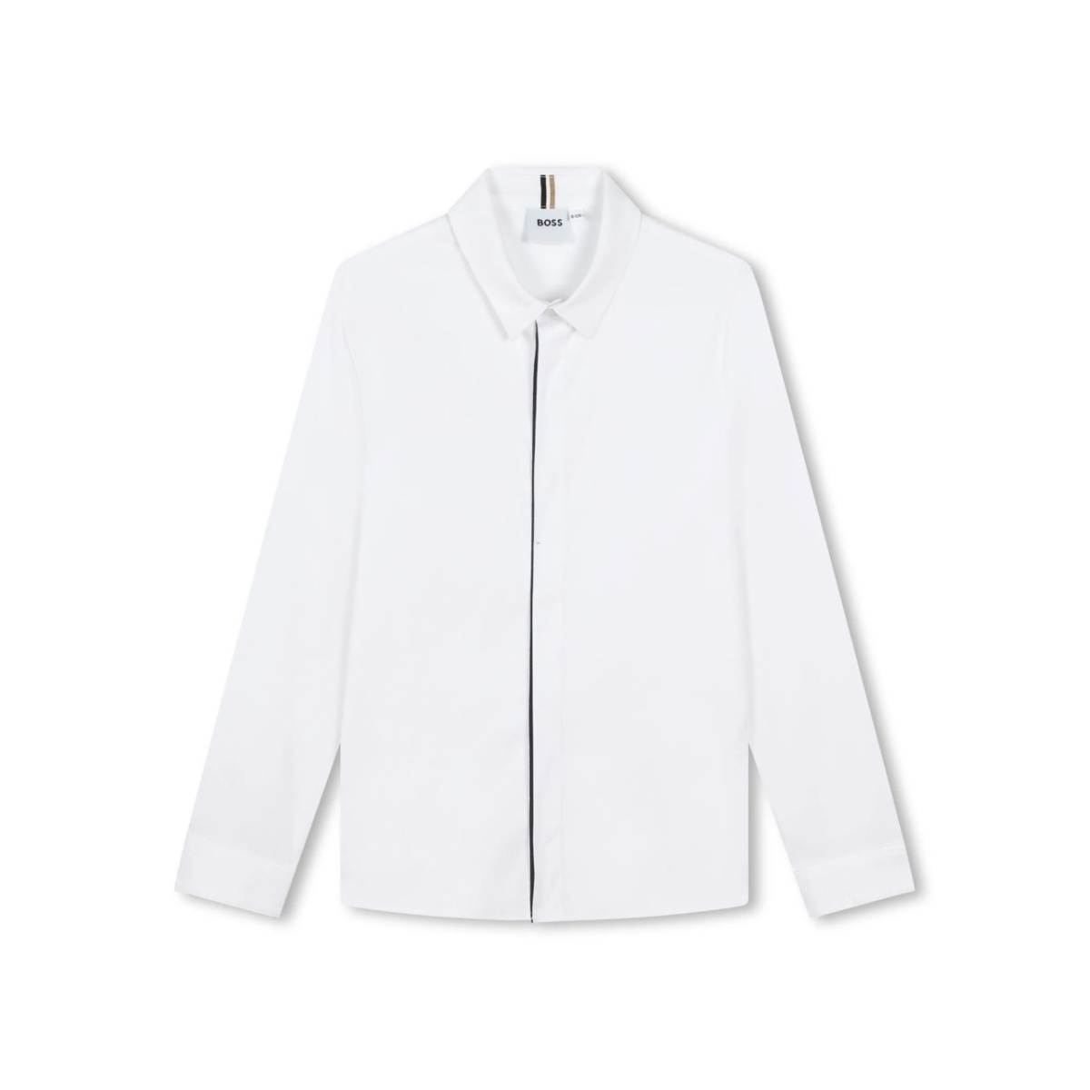 poplin-texture button-up shirt