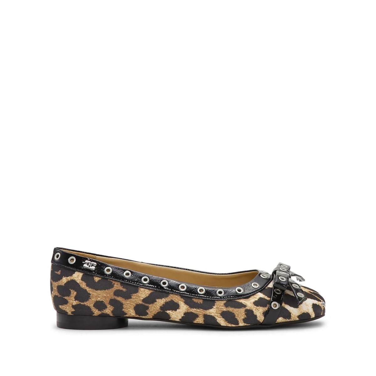 printed eyelet-detail ballet flats