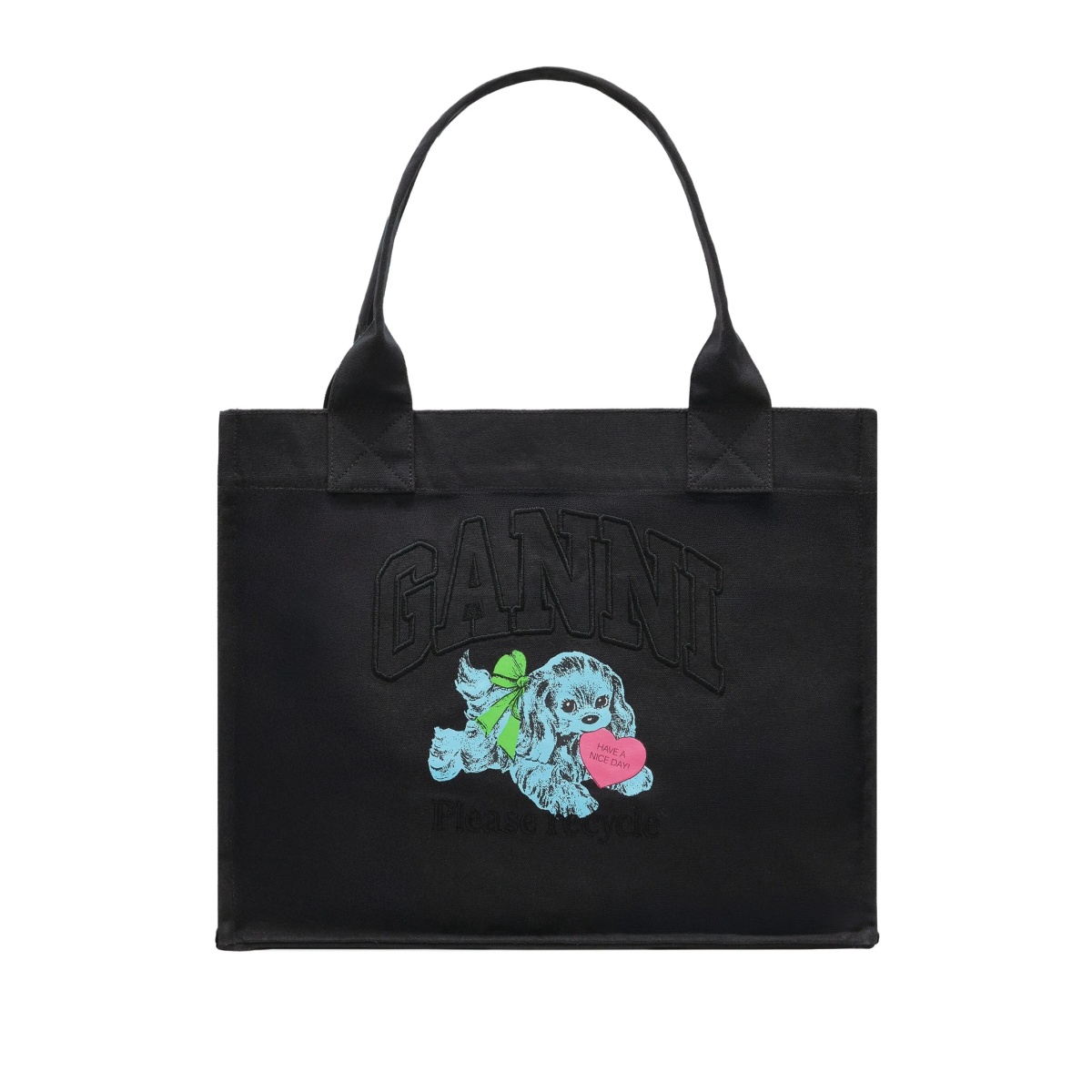 Puppy-print tote bag