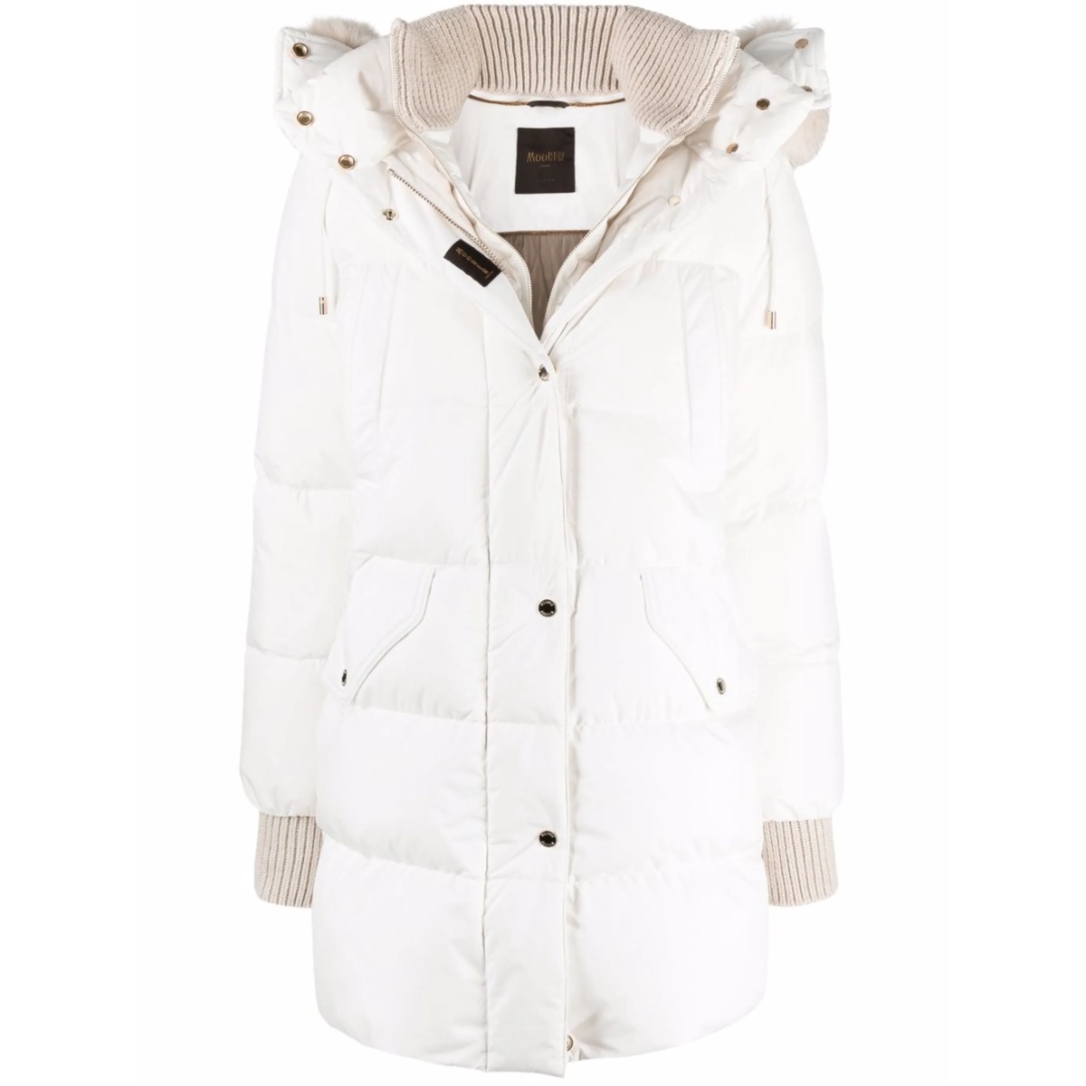 quilted hooded down coat
