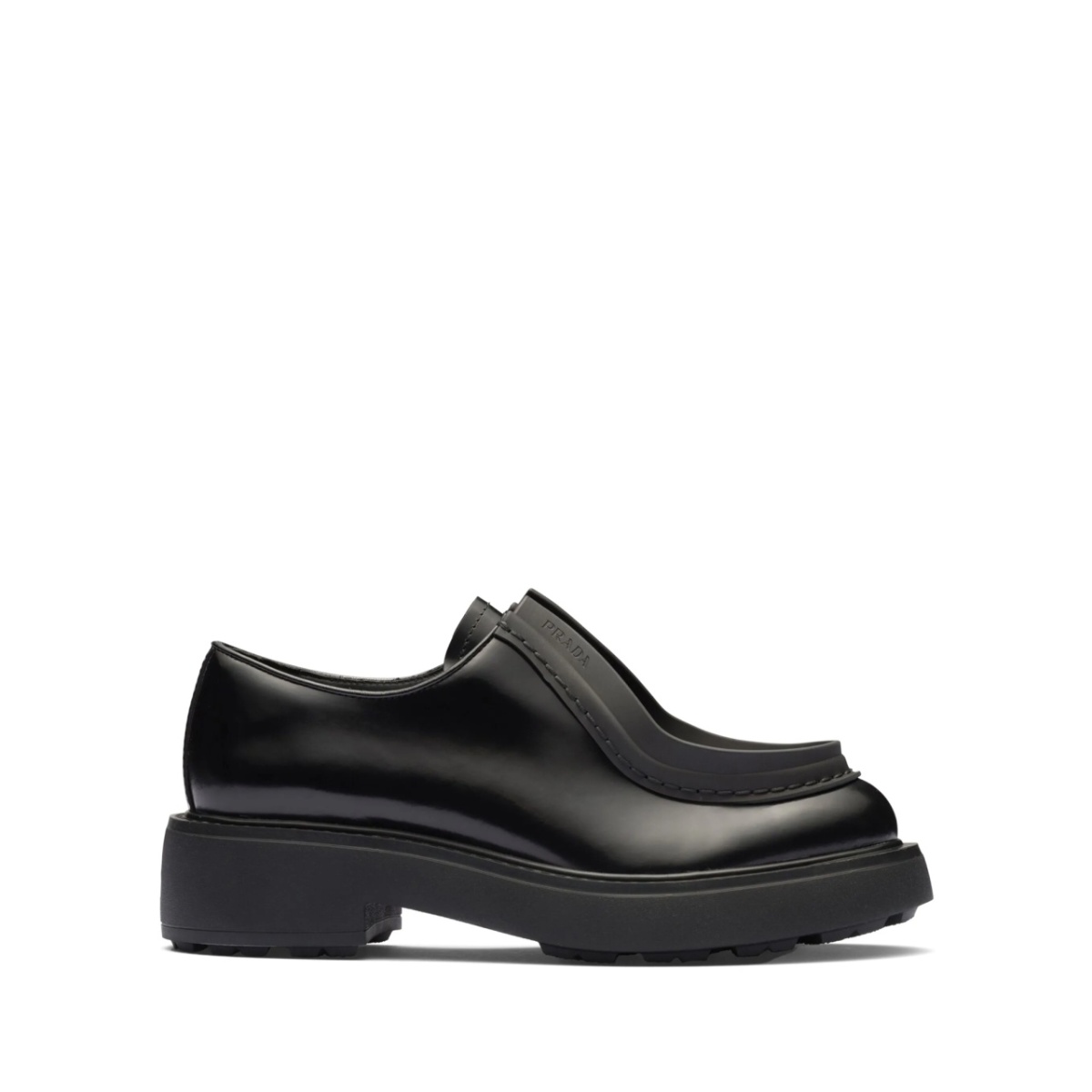 raised-edge leather lace-up shoes
