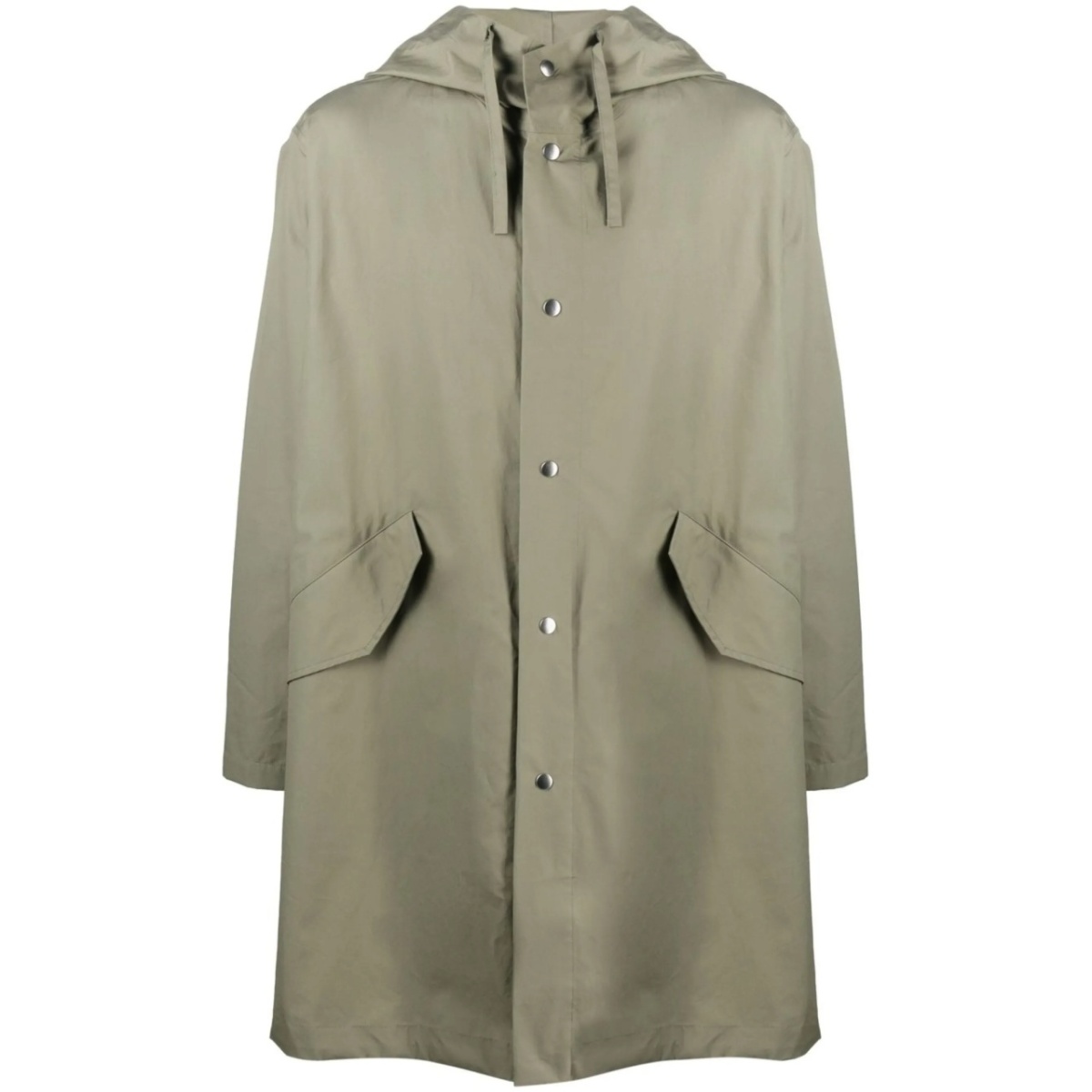 rear logo-print hooded coat