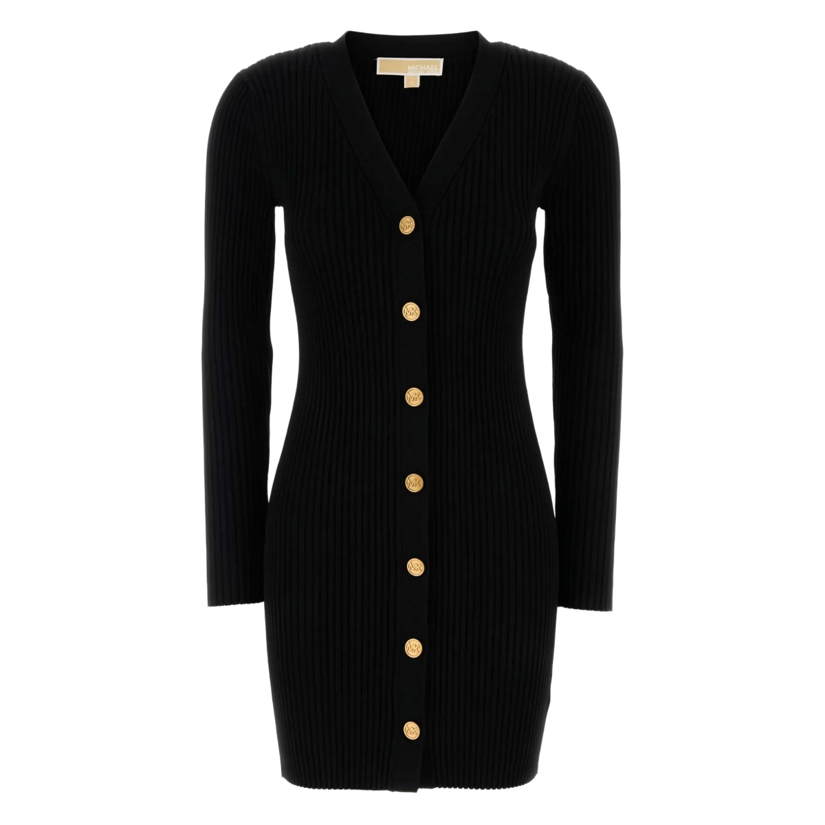 ribbed button-front mini dress