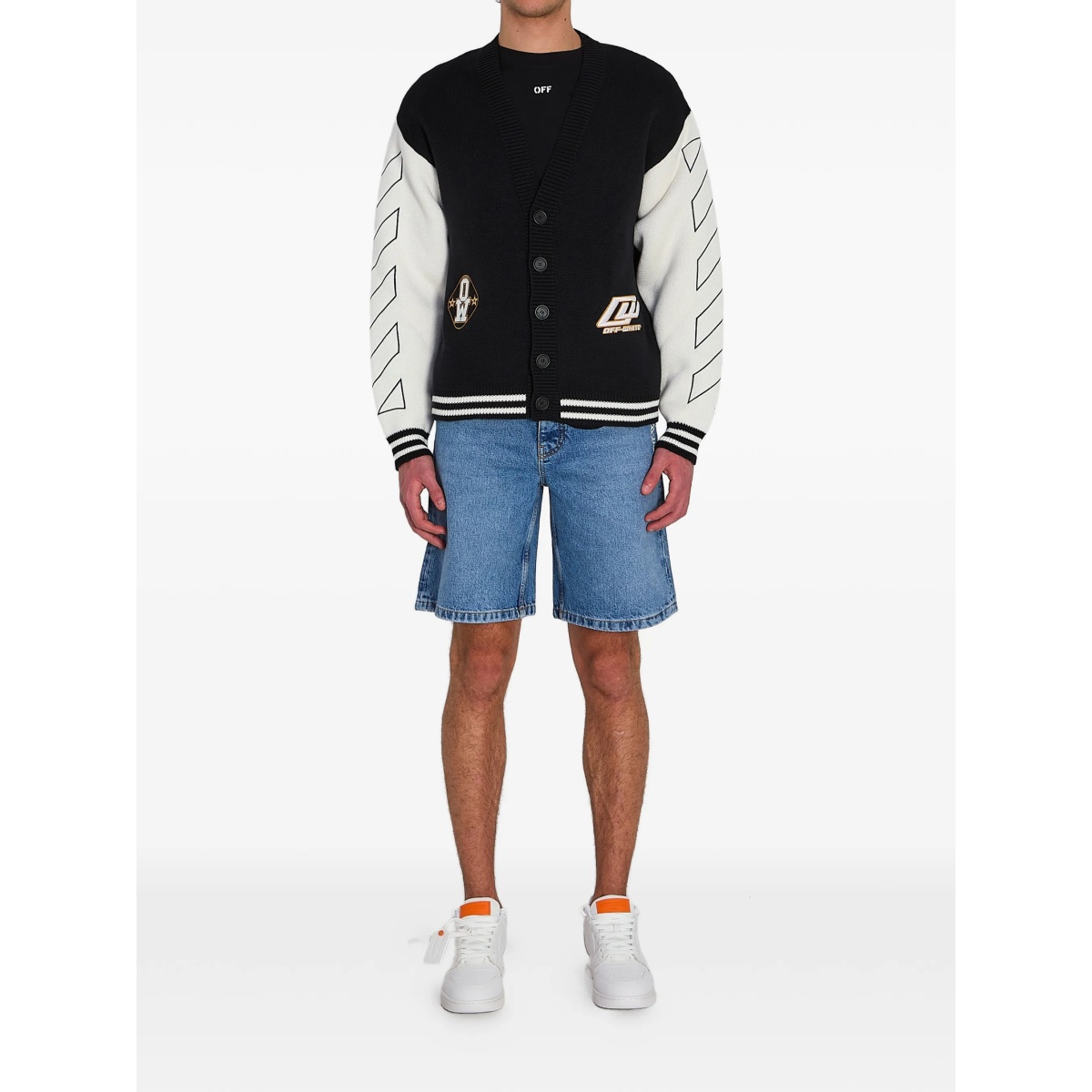 ribbed embroidery varsity cardigan - Img 2