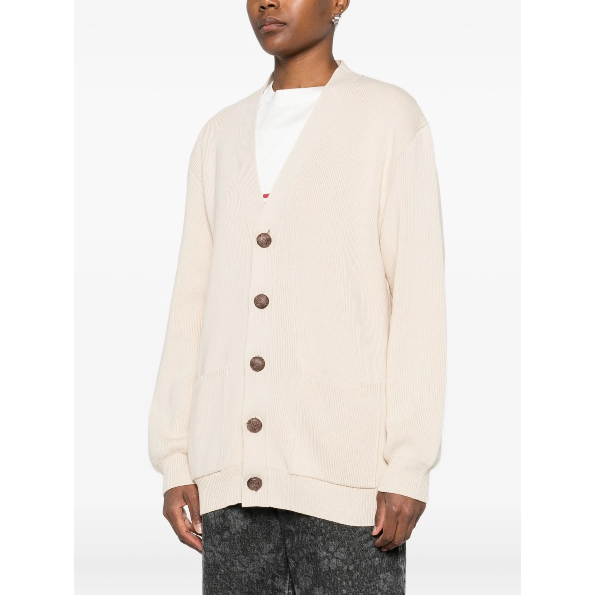 ribbed V-neck cardigan - Img 3