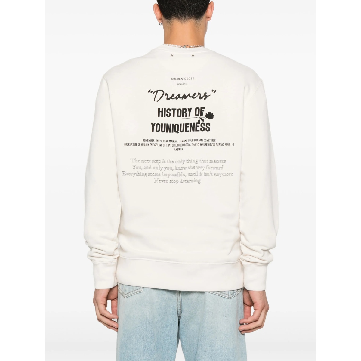 rose-embellished cotton sweatshirt - Img 4