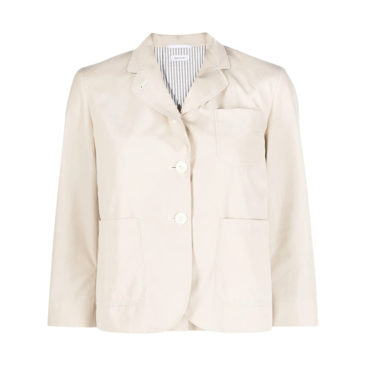 rounded-collar single-breasted blazer