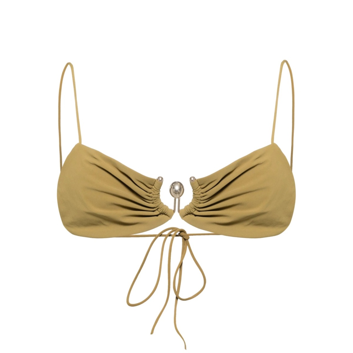 ruched orbit miniscule bikini top