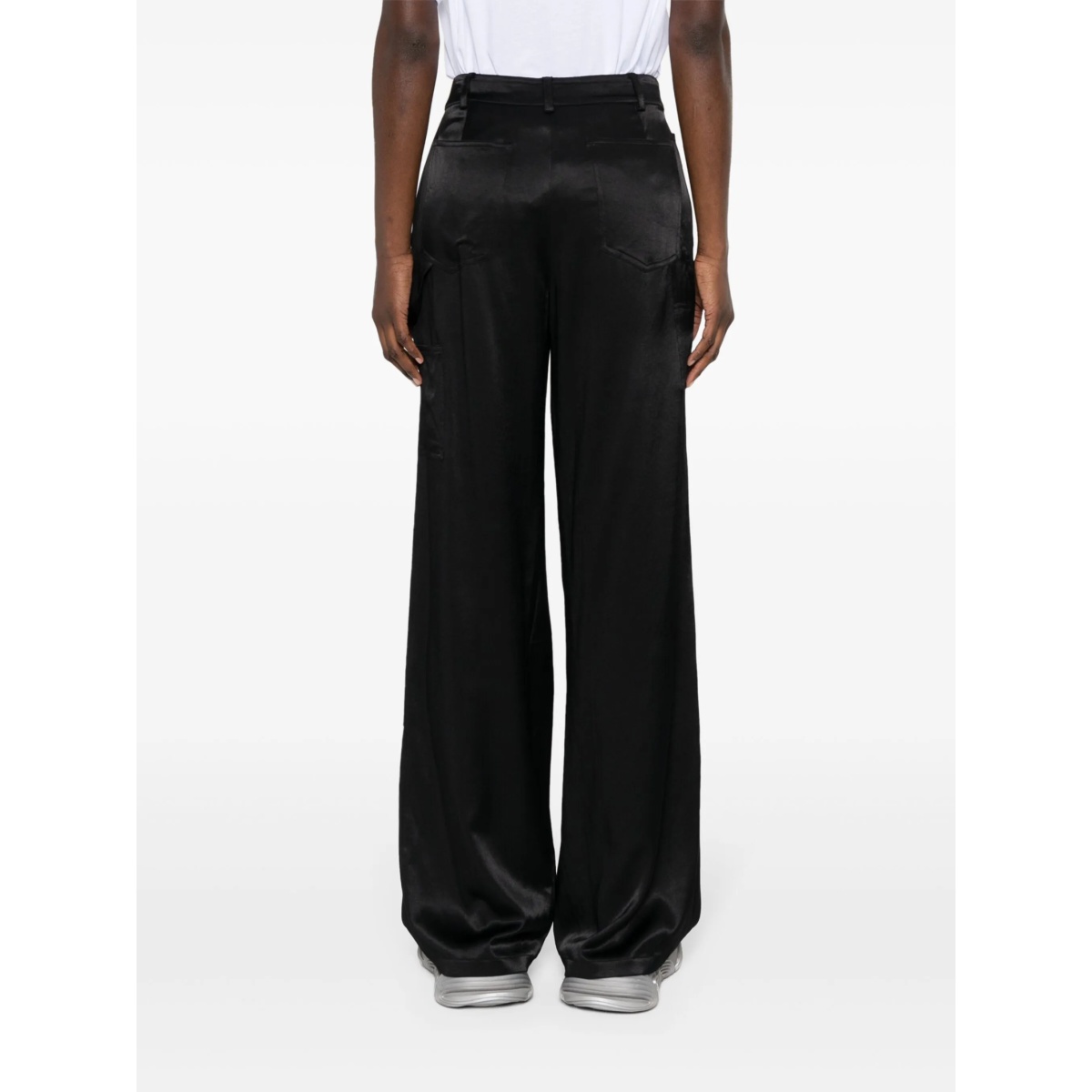 satin-finish wide-leg trousers - Img 4