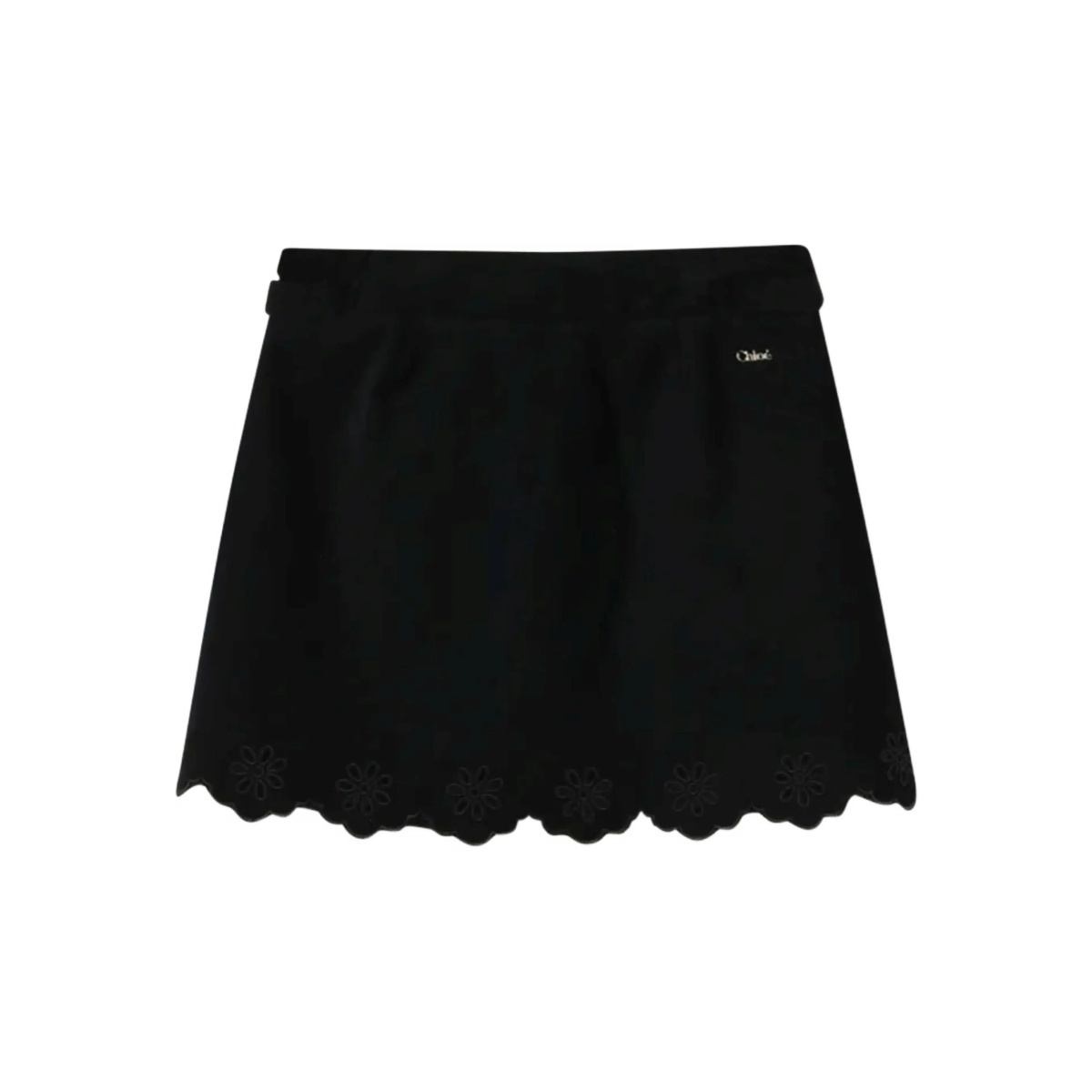 scalloped-hem floral-embroidered skirt - Img 2