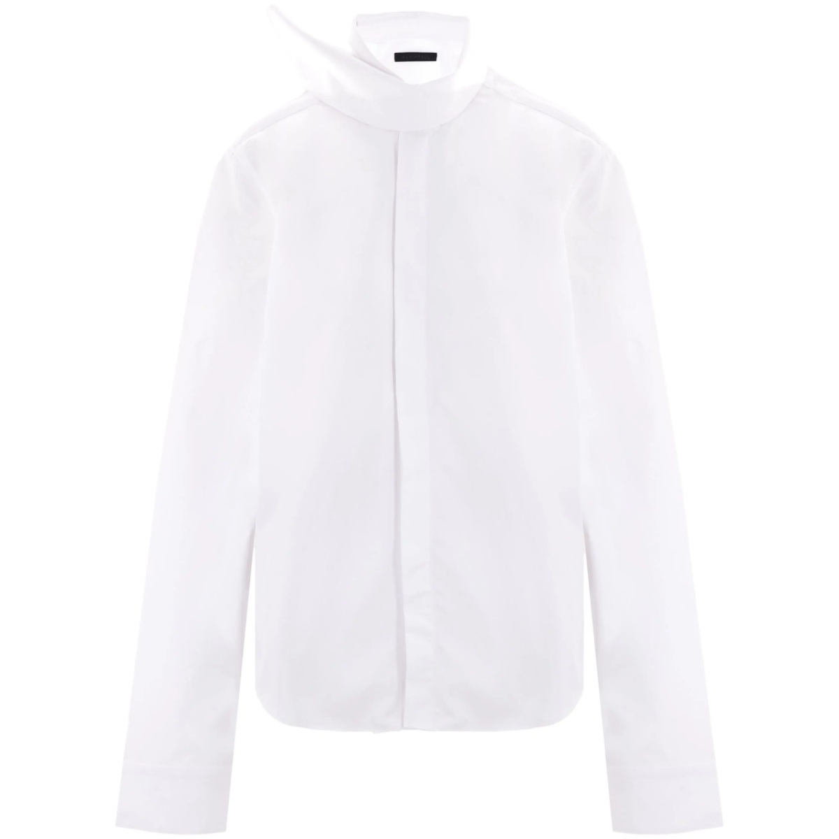 scarf-collar cotton shirt