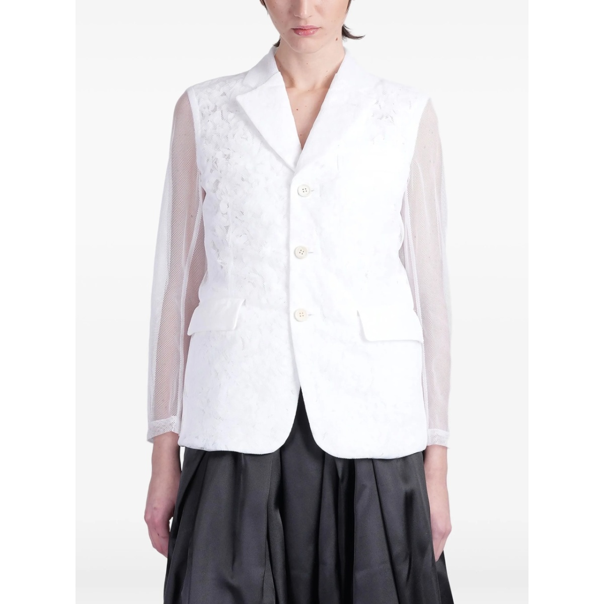 semi-sheer panelled blazer