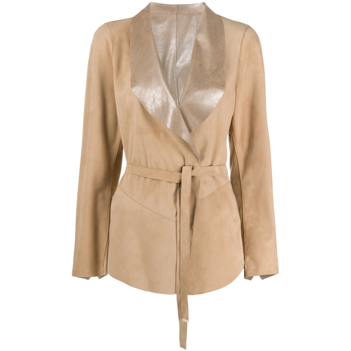 shawl lapels belted jacket