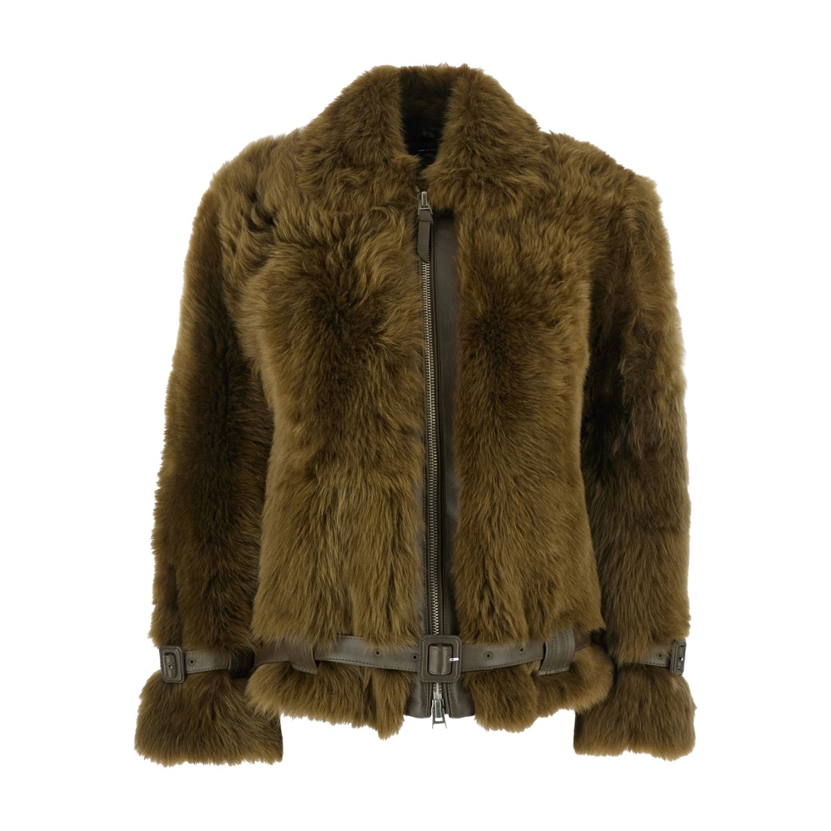 shearling belted jacket