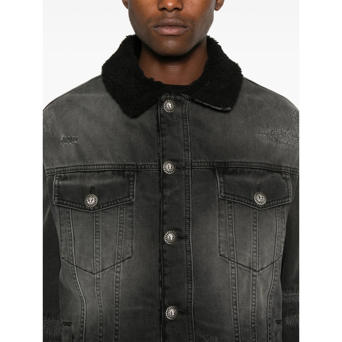 shearling-lining denim jacket - Img 5