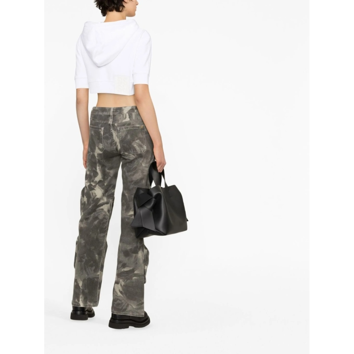 short-sleeve cropped hoodie - Img 3