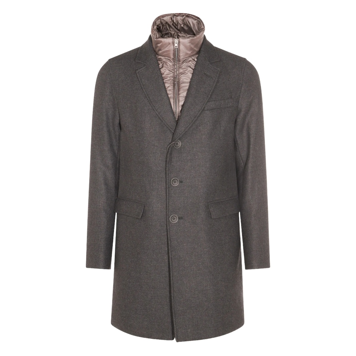 single-breasted layered coat