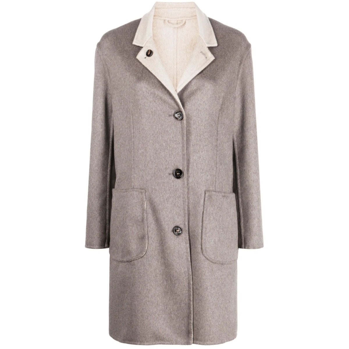 single-breasted reversible cashmere coat