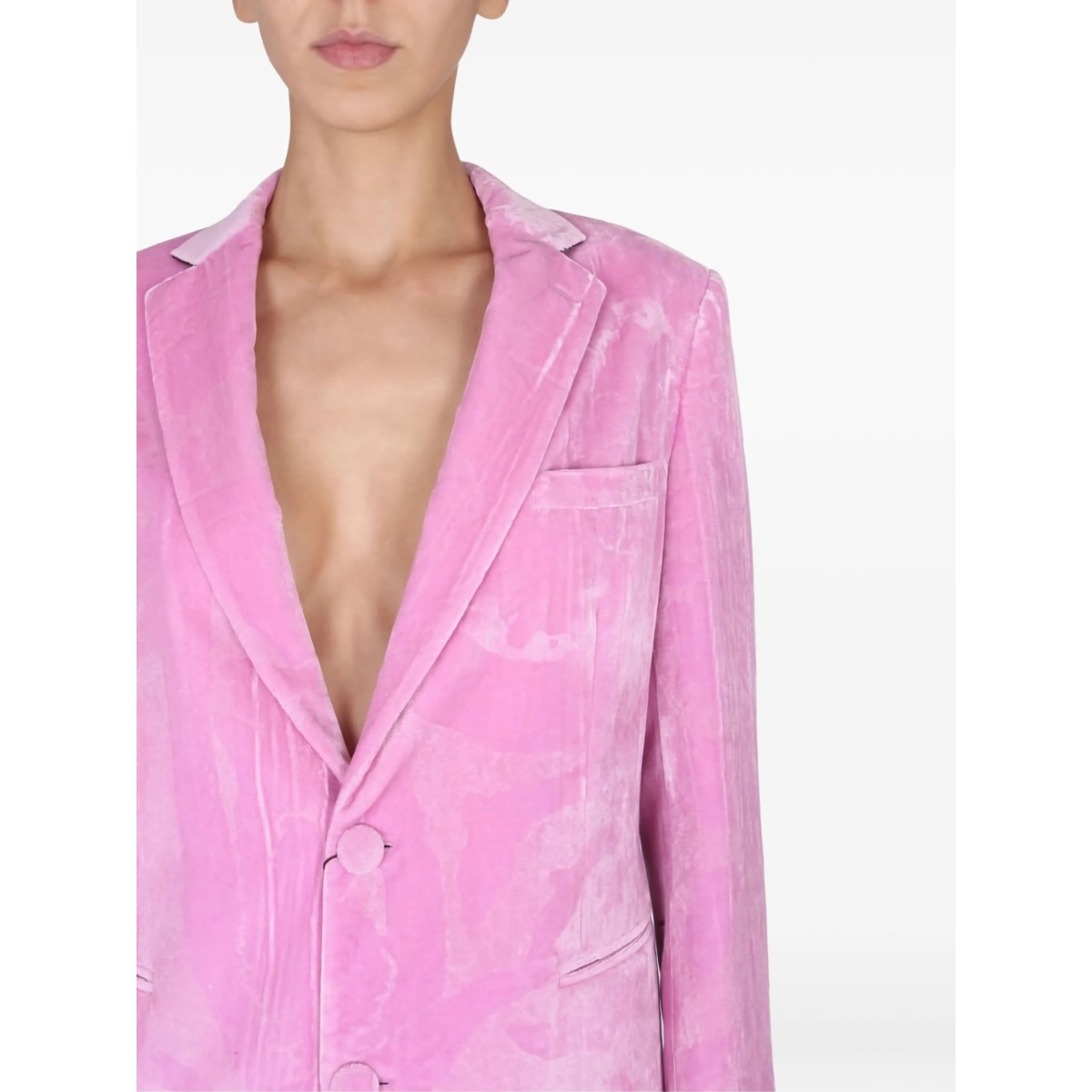 single-breasted velvet blazer - Img 4