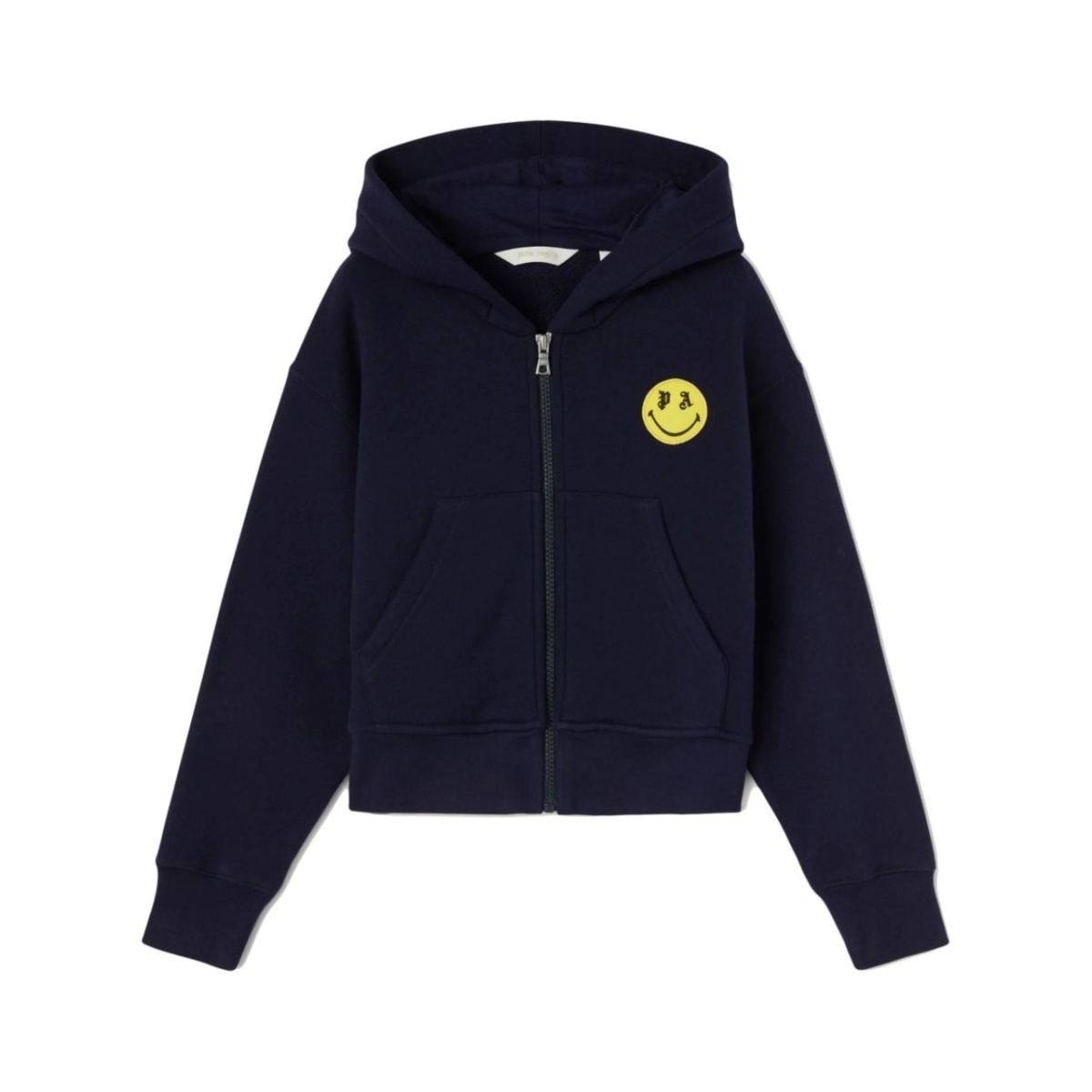 Smiley-print teddy-print hoodie
