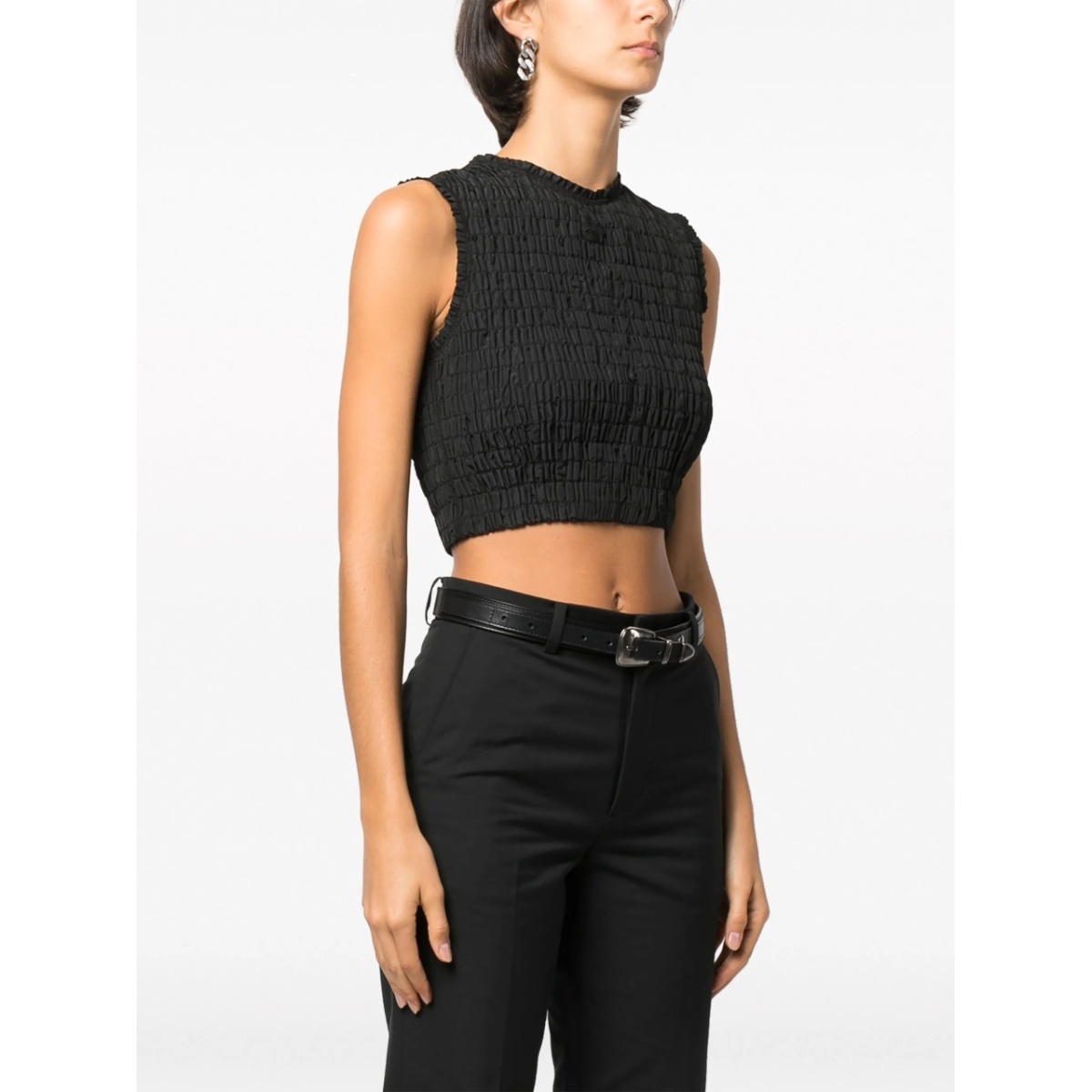 smock-detail crop top - Img 3