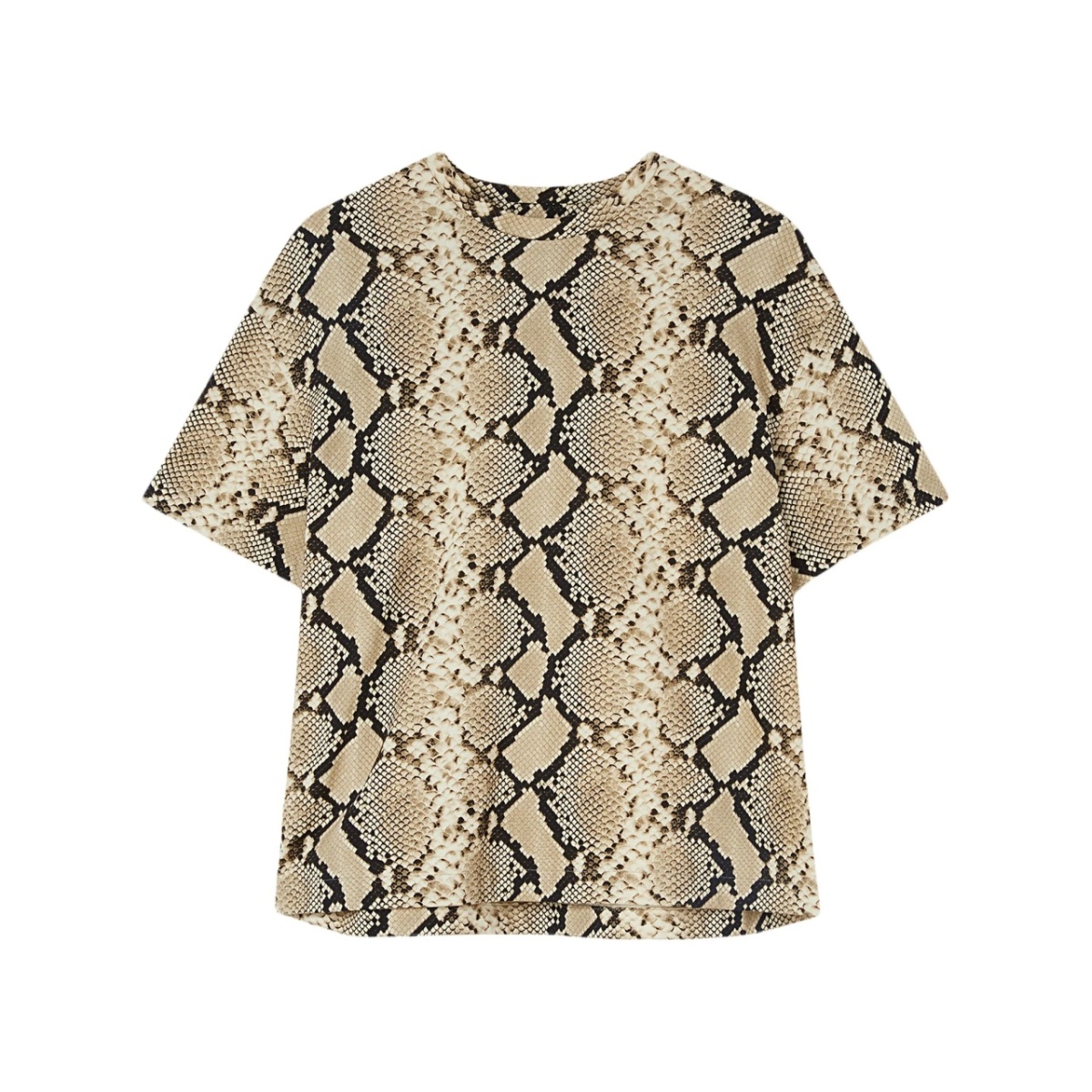 snakeskin-print cotton T-shirt