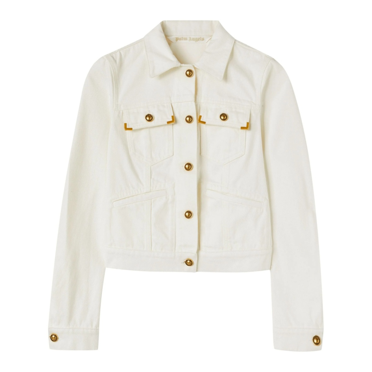 spread-collar denim jacket
