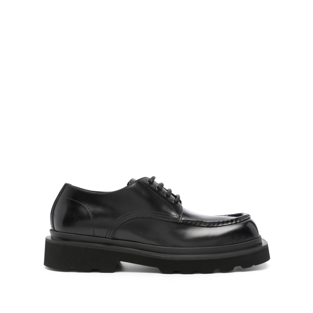 square-toe leather derby shoes