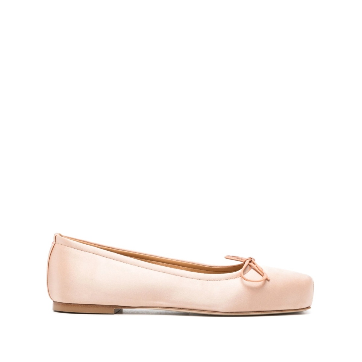 square-toe satin ballerina shoes