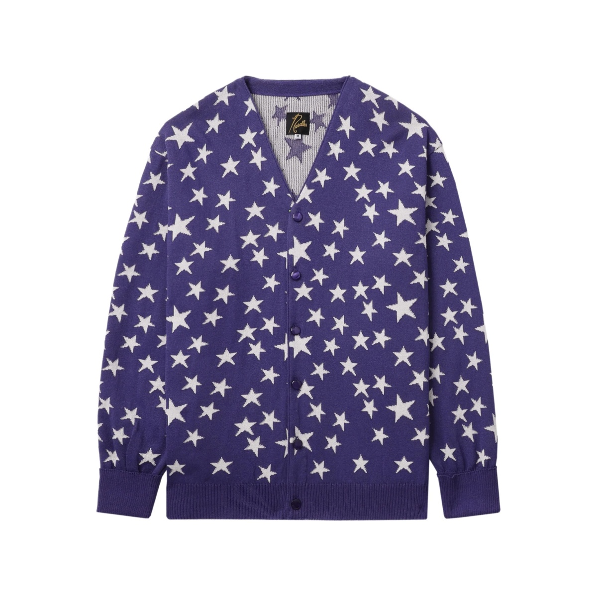 star-pattern buttoned cardigan