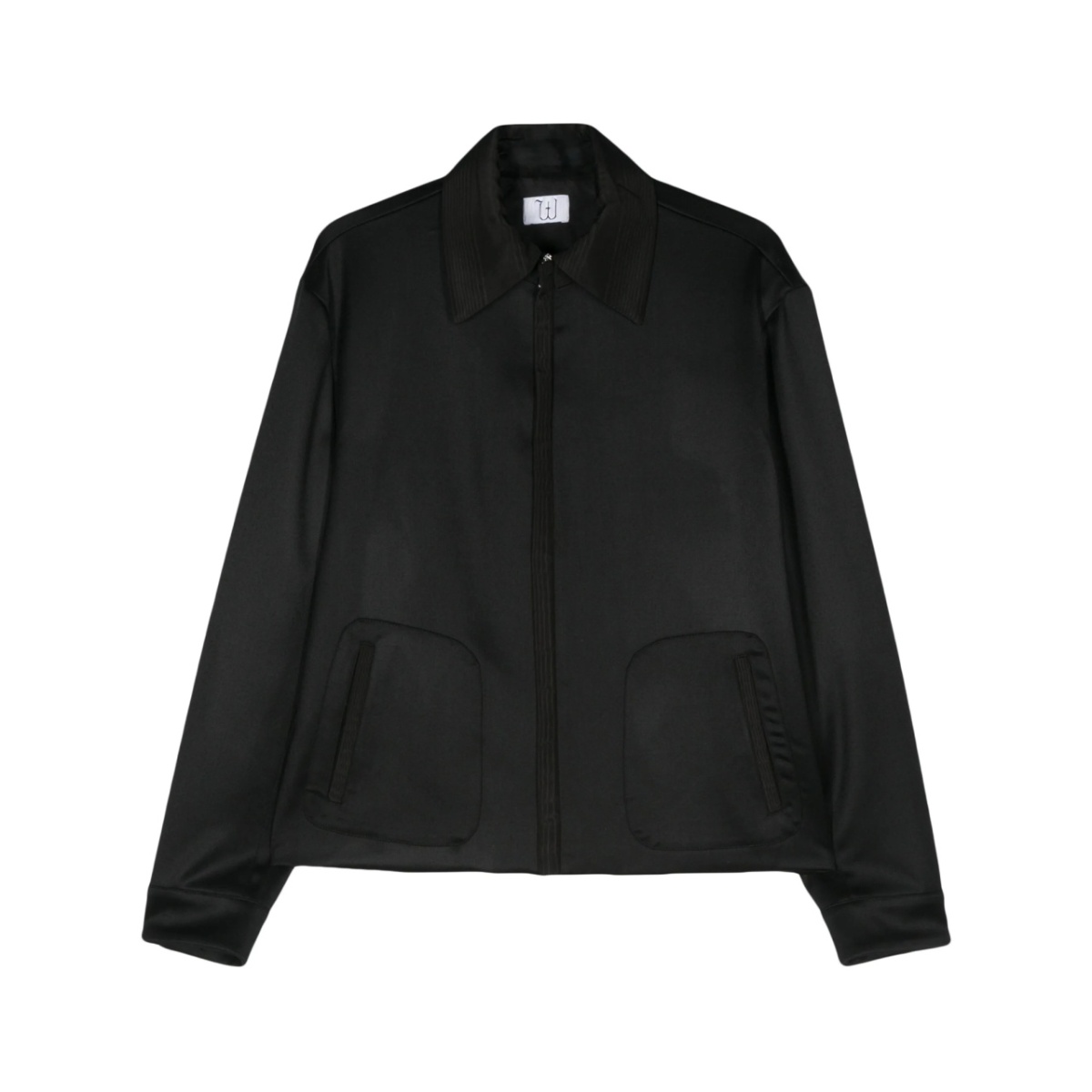 straight-hem wool jacket