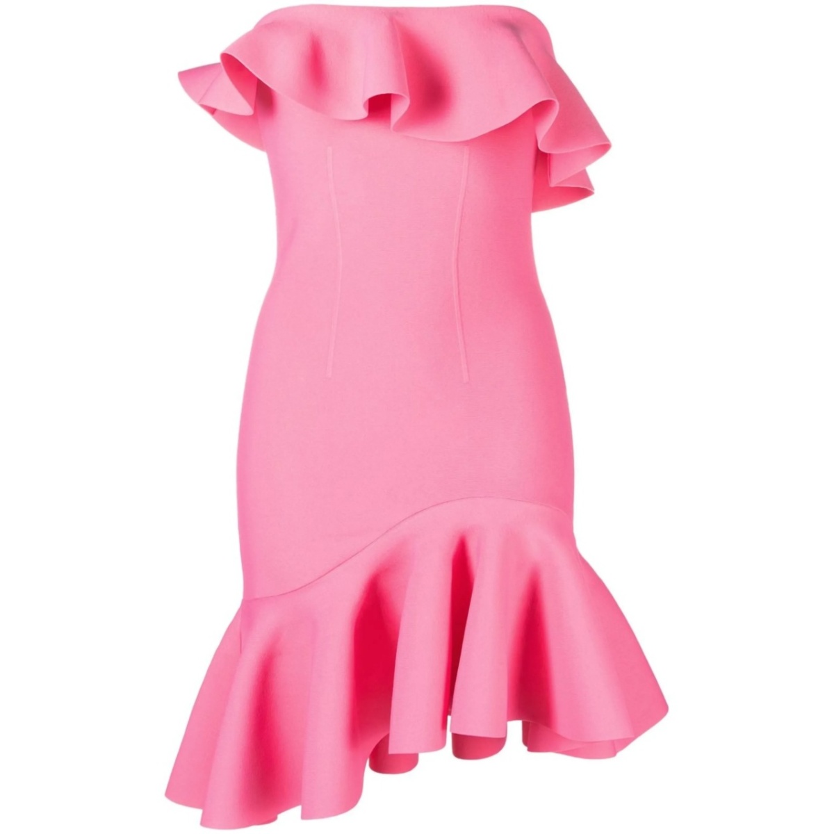 strapless ruffled minidress
