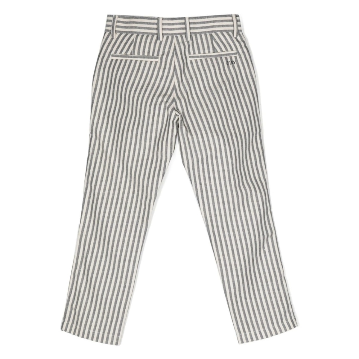 stripe-print cotton-linen trousers - Img 2