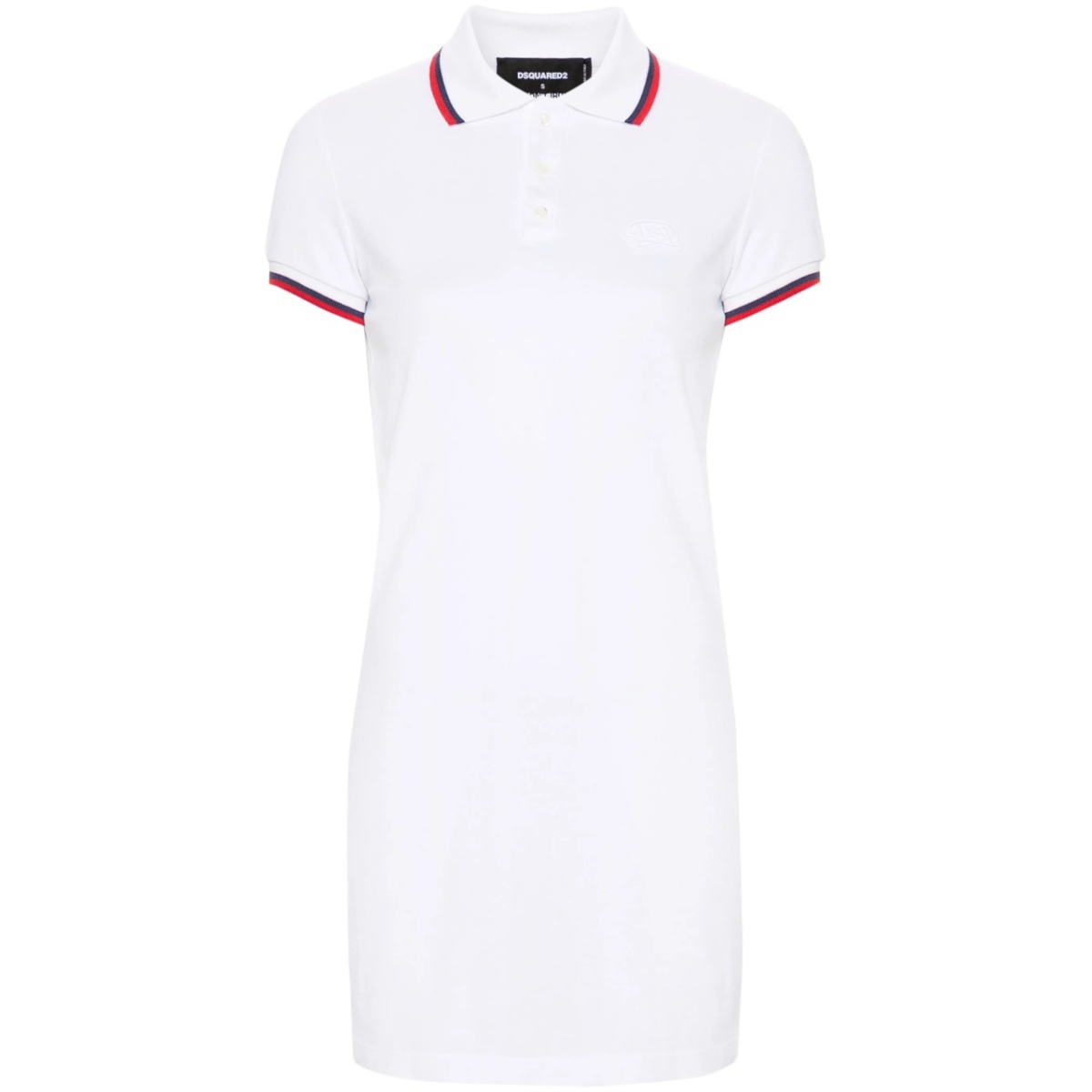 stripe-trim cotton polo dress