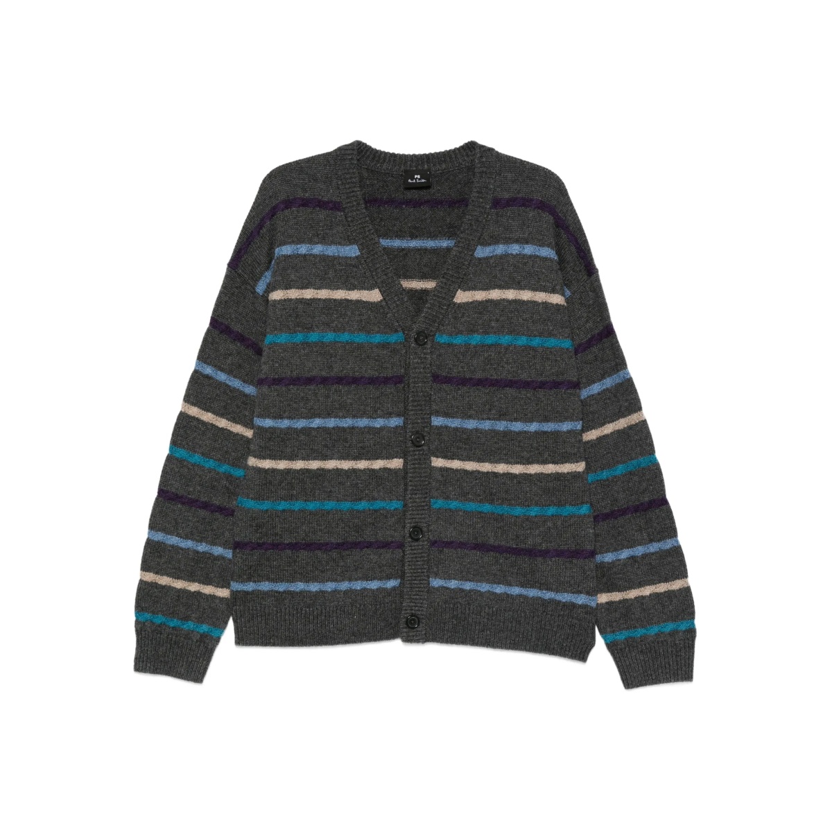 striped button cardigan