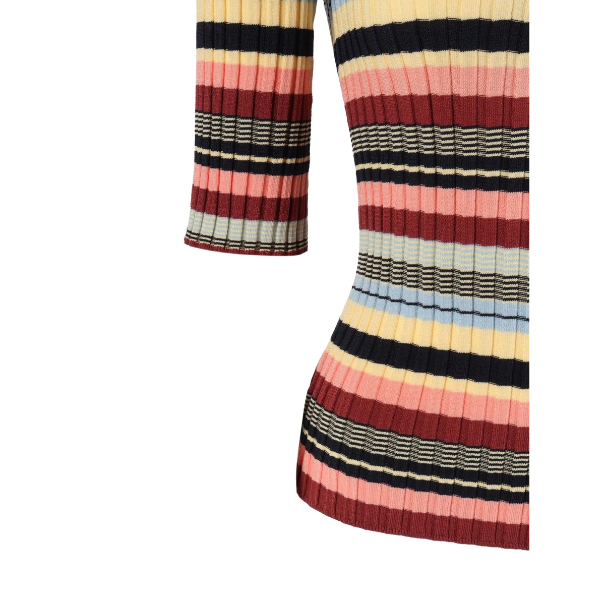 striped cropped-sleeve top - Img 3