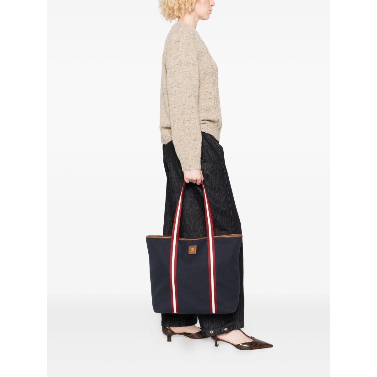 striped-panel tote bag - Img 2