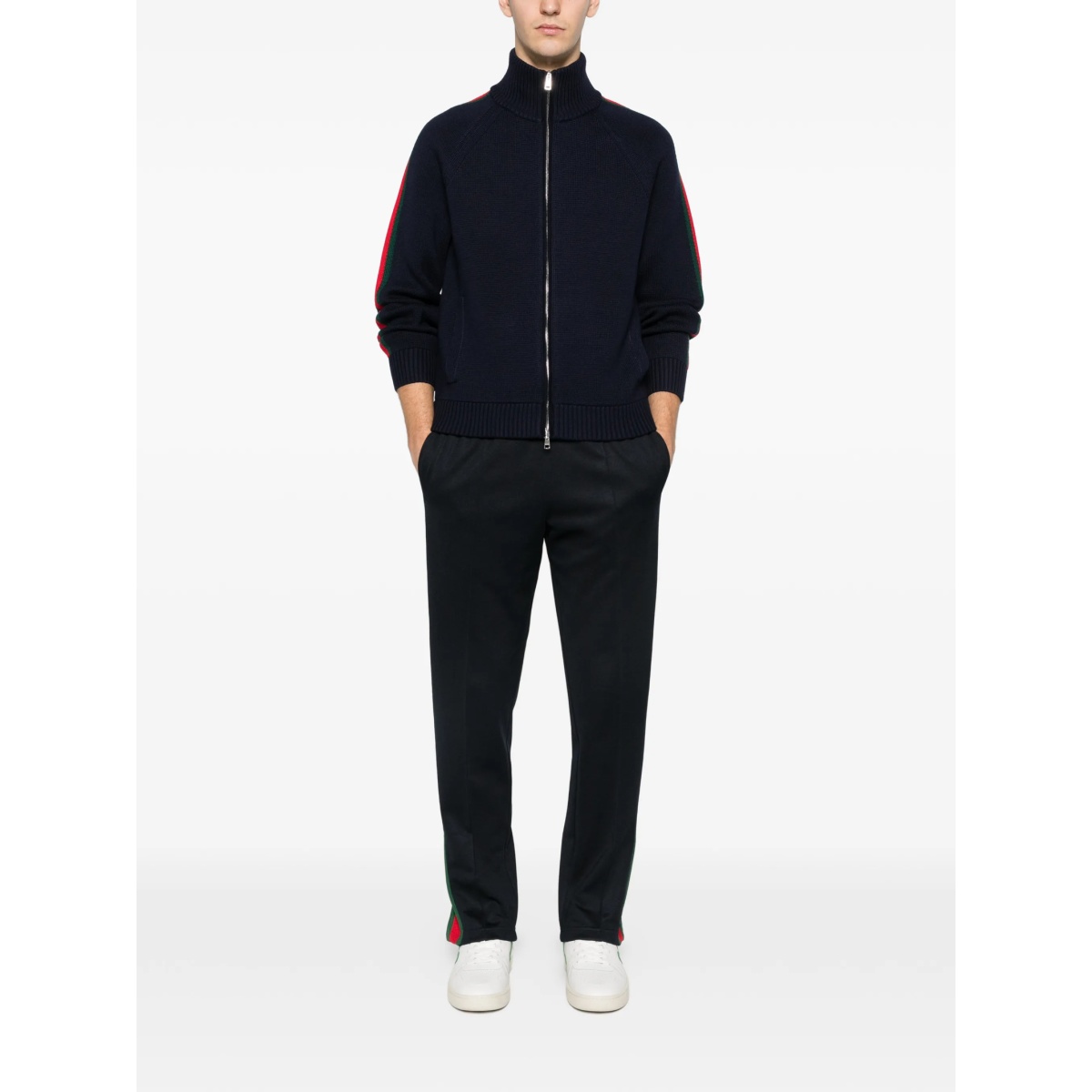 striped zip-up cardigan - Img 2
