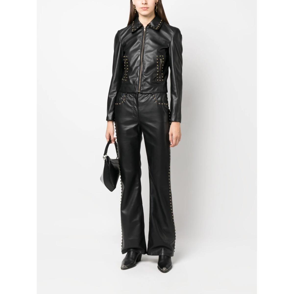 stud-detail mid-rise trousers - Img 2