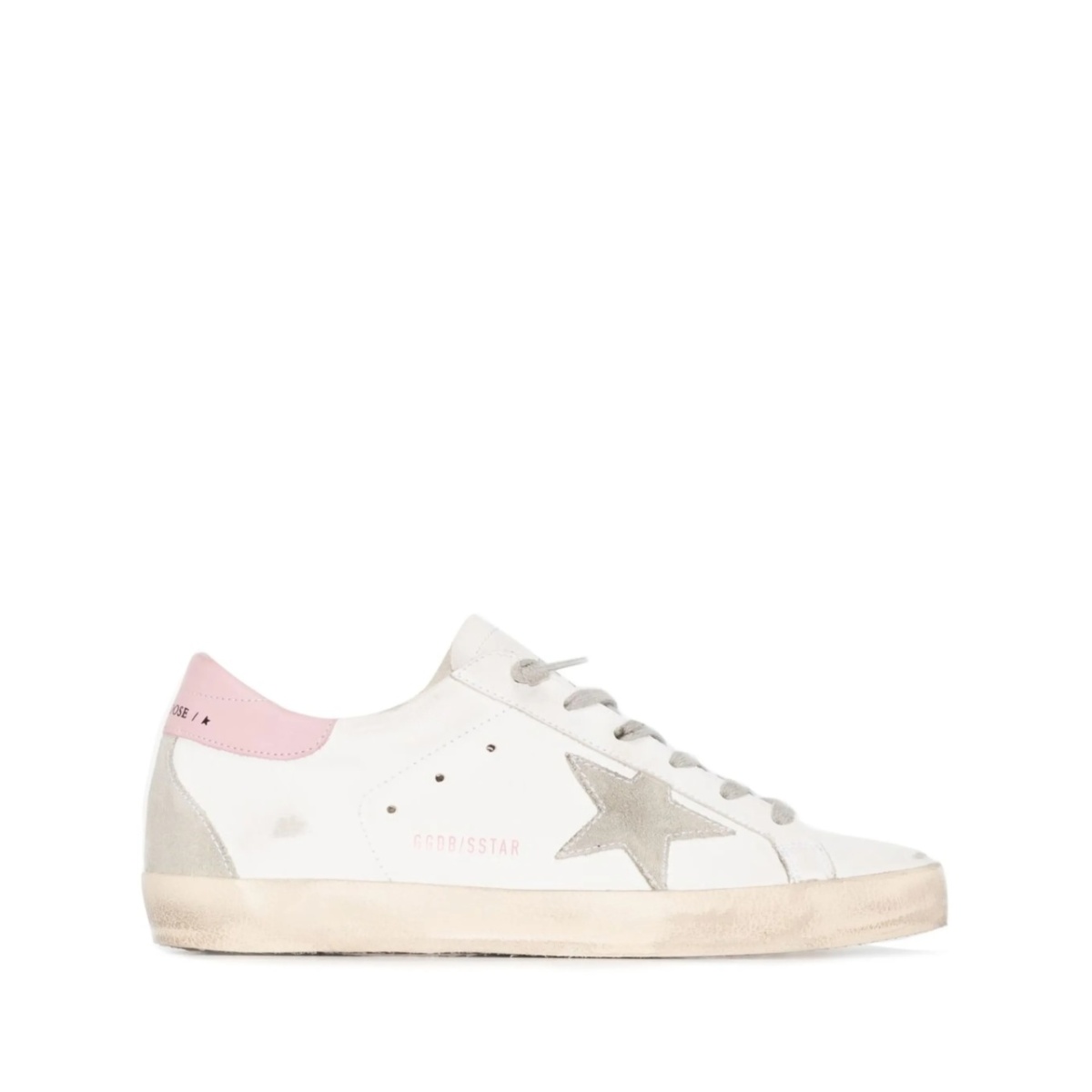 Superstar distressed lace-up sneakers