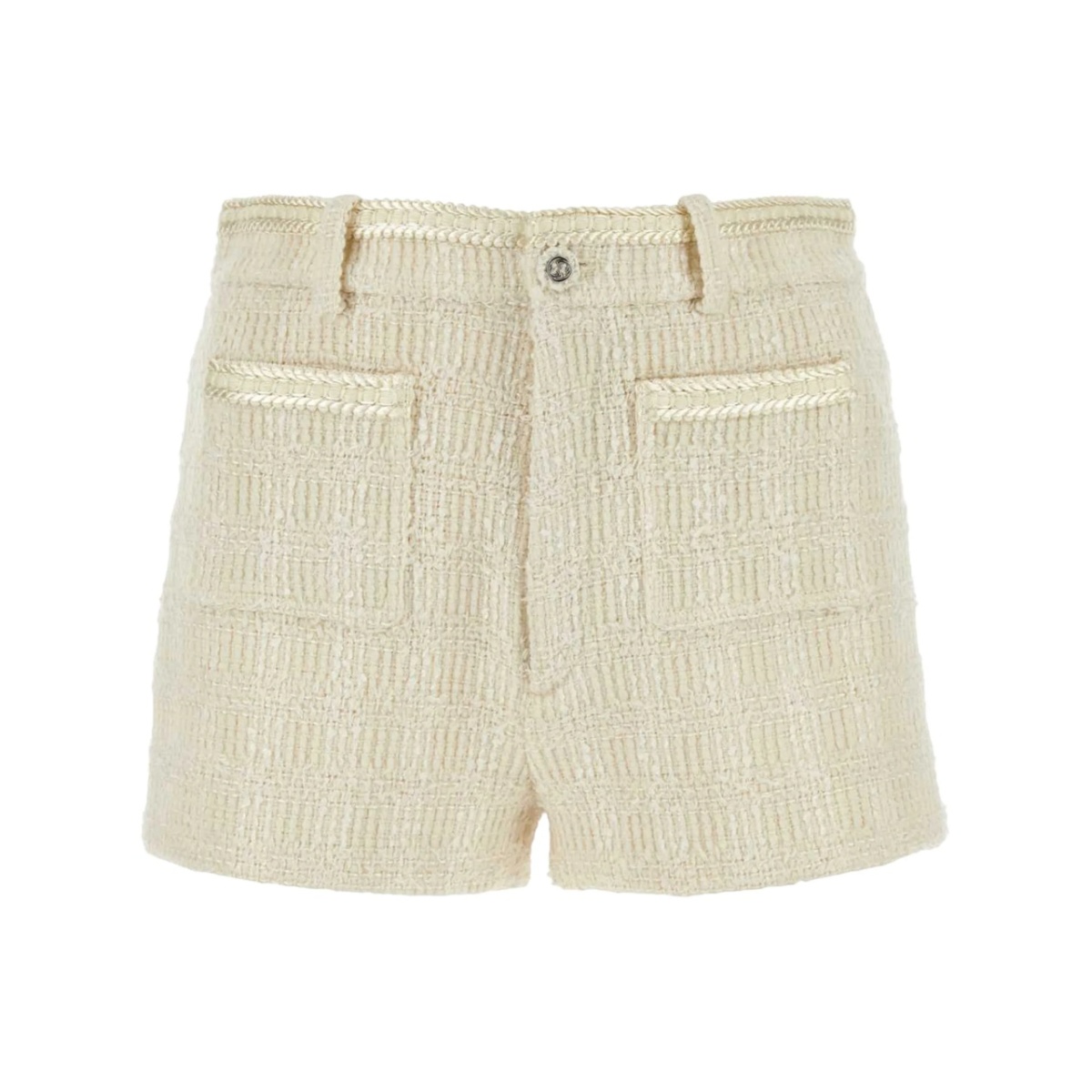 tailored wool-blend tweed shorts