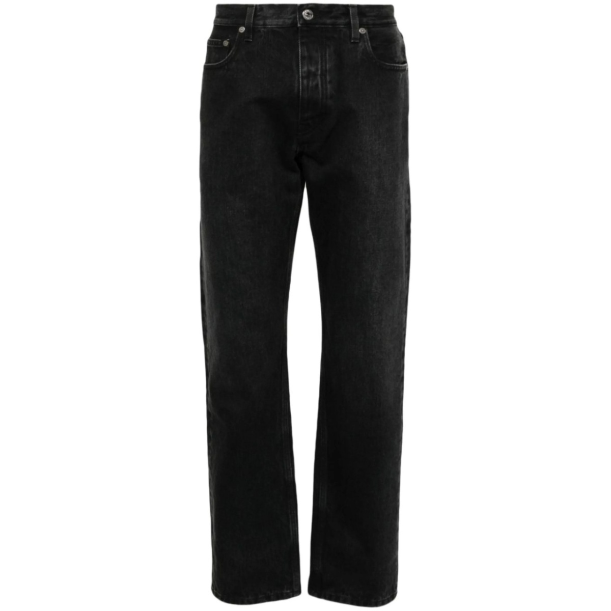 tapered-leg faded-effect jeans