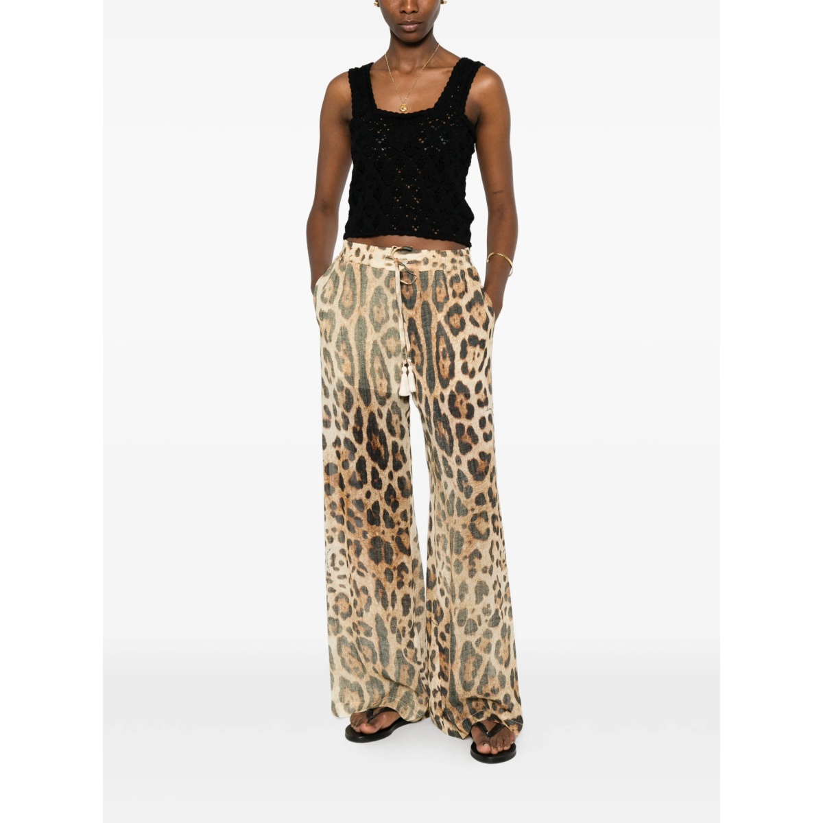 tassel leopard-print trousers - Img 2