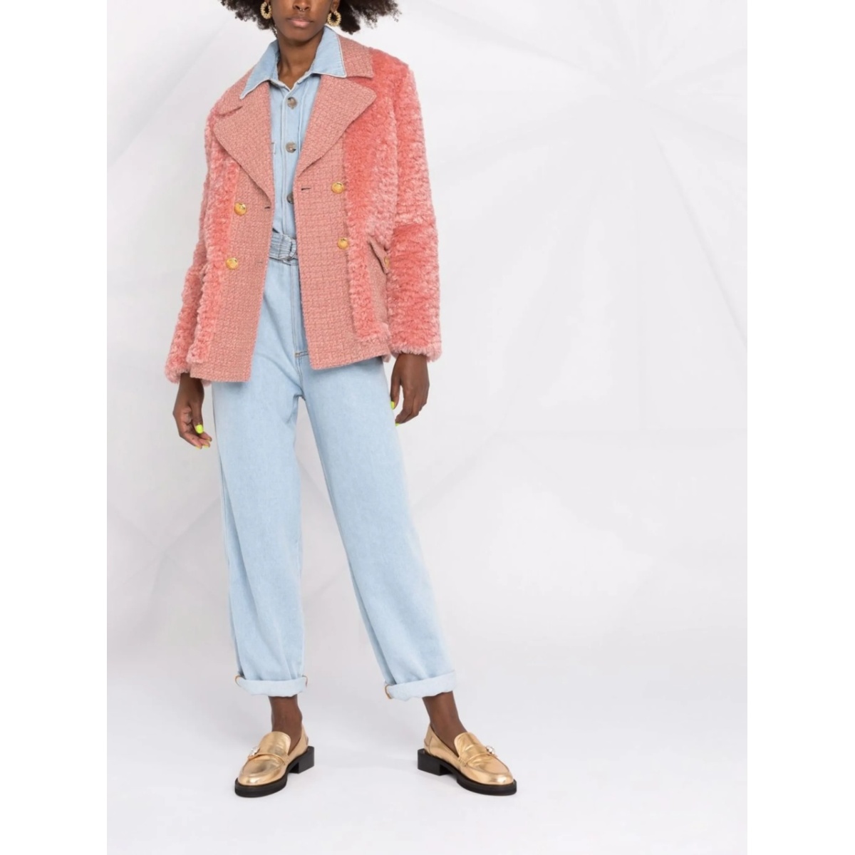 textured double-breasted blazer - Img 2