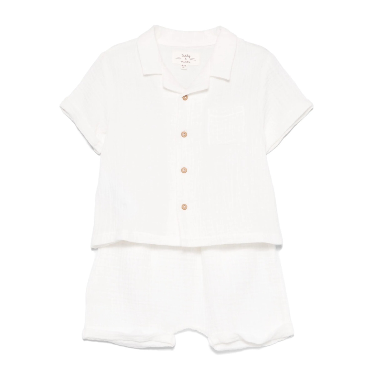 textured shirt and shorts set