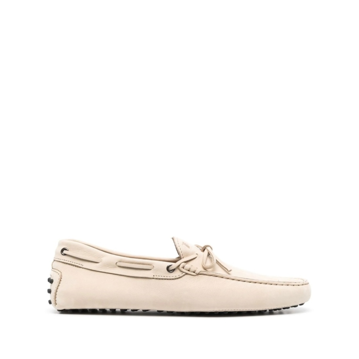 tie-fastening suede loafers